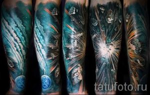 тату космос - фото готовой татуировки 1046 tatufoto.ru