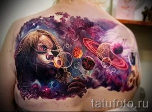 тату космос - фото готовой татуировки 13057 tatufoto.ru