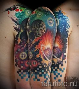 тату космос - фото готовой татуировки 2047 tatufoto.ru
