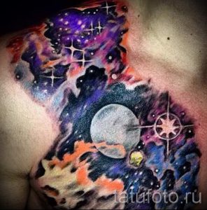 тату космос - фото готовой татуировки 27071 tatufoto.ru