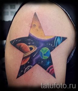 тату космос - фото готовой татуировки 28072 tatufoto.ru