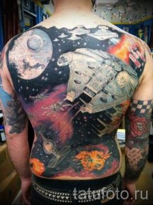 тату космос - фото готовой татуировки 36080 tatufoto.ru