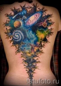 тату космос - фото готовой татуировки 6051 tatufoto.ru