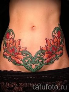 тату на шраме от аппендицита - фото пример готовой татуировки 01092016 4020 tatufoto.ru