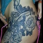 тату пистолет с розами - фото готовой татуировки 01092016 111152 tatufoto.ru