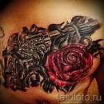 тату пистолет с розами - фото готовой татуировки 01092016 13146 tatufoto.ru