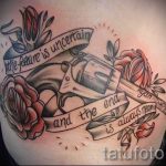 тату пистолет с розами - фото готовой татуировки 01092016 18151 tatufoto.ru