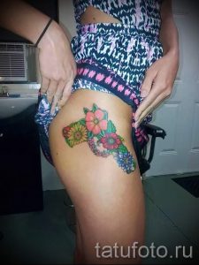 тату пистолет у девушек - фото готовой татуировки 01092016 15167 tatufoto.ru