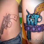 тату пистолет у девушек - фото готовой татуировки 01092016 16168 tatufoto.ru