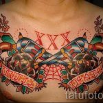 тату пистолеты на груди - фото готовой татуировки 01092016 15184 tatufoto.ru