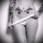 тату пистолеты на животе - фото готовой татуировки 01092016 11197 tatufoto.ru