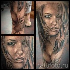 фото тату портрет красивой блондинки