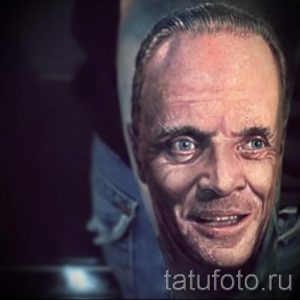 Фото тату портрет - Ганибал Лектор