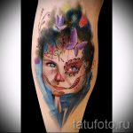 ярка и цветная фото тату портрет ребенка с рисунками на лице