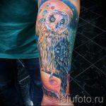 тату сова космос - фото готовой татуировки 3219 tatufoto.ru