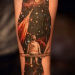 тату сова космос - фото готовой татуировки 4220 tatufoto.ru