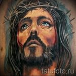 Цветная и интересная тату икона с Иисусом - фото