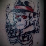 череп с пистолетом тату - фото готовой татуировки 01092016 3211 tatufoto.ru