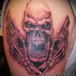 череп с пистолетом тату - фото готовой татуировки 01092016 4212 tatufoto.ru