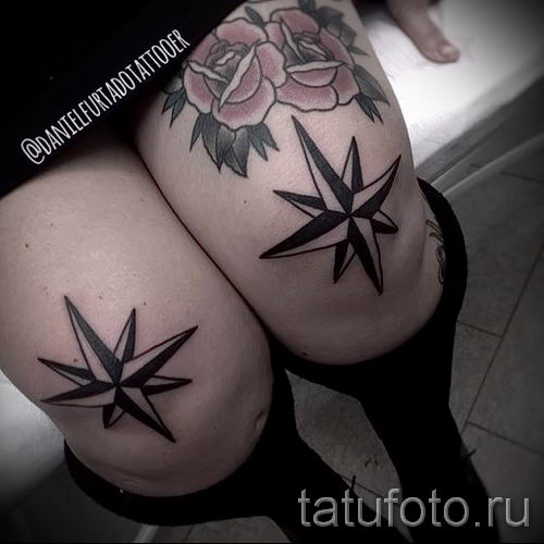 Тату звёзд на коленях Тату звёзд на коленях