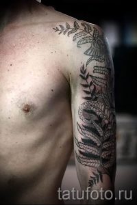 Классная тату папоротник на фото - для статьи про значение татуировки 12