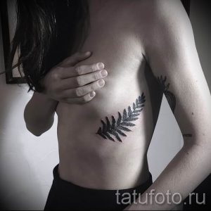 Классная тату папоротник на фото - для статьи про значение татуировки 24
