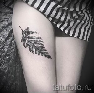 Классная тату папоротник на фото - для статьи про значение татуировки 28