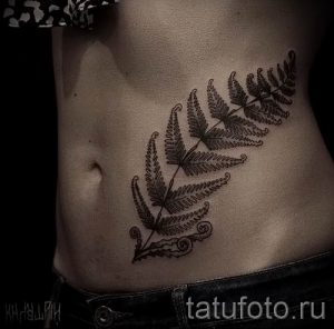 Классная тату папоротник на фото - для статьи про значение татуировки 30