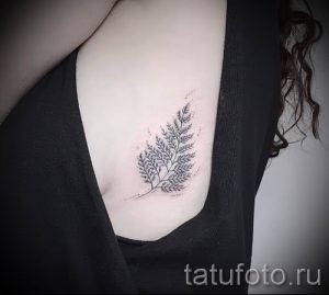 Классная тату папоротник на фото - для статьи про значение татуировки 38