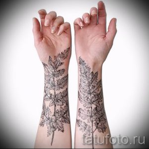 Классная тату папоротник на фото - для статьи про значение татуировки 43