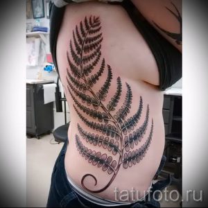 Классная тату папоротник на фото - для статьи про значение татуировки 62