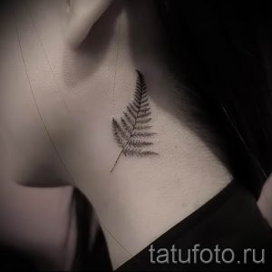 Классная тату папоротник на фото - для статьи про значение татуировки 63