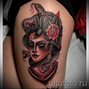 Медуза Горгона тату - фото пример для статьи про значение татуировки 3