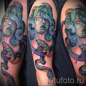 Медуза Горгона тату - фото пример для статьи про значение татуировки 45