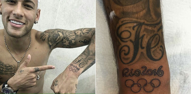 Новая татуировка Неймара в дань победе на Олимпиаде в Рио-де-Жанейро - 2016 - фото 2