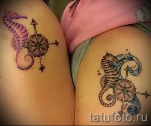 Тату морской конек - фото пример готовой тату для статьи про значение 13