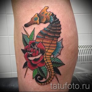 Тату морской конек - фото пример готовой тату для статьи про значение 22
