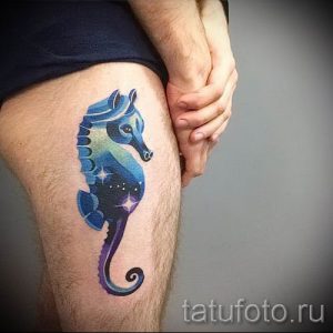 Тату морской конек - фото пример готовой тату для статьи про значение 23