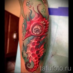 Тату морской конек - фото пример готовой тату для статьи про значение 26