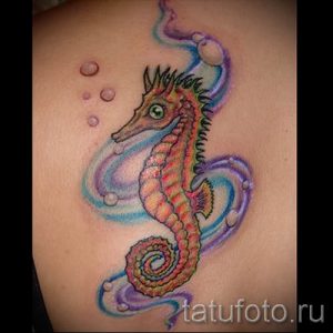 Тату морской конек - фото пример готовой тату для статьи про значение 38