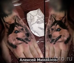 Тату хаски - фото пример готовой тату для статьи про значение 19