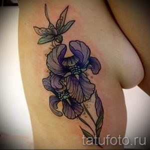 Фото пример тату ирис для статьи про значение татуировки с ирисом 8
