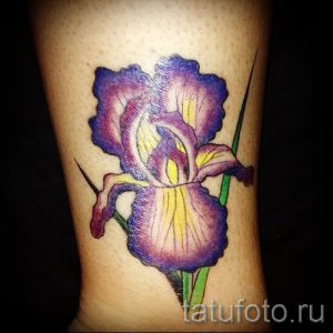 Фото пример тату ирис для статьи про значение татуировки с ирисом 34