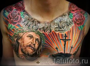 Фото тату Иисуса Христа для статьи про значение татуировки Иисус - tatufoto.ru - 47