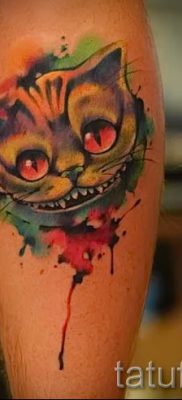 Фото тату Чеширский кот для статьи про значение рисунка татуировки — tatufoto.ru — 2