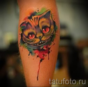 Фото тату Чеширский кот для статьи про значение рисунка татуировки - tatufoto.ru - 2