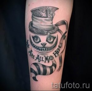 Фото тату Чеширский кот для статьи про значение рисунка татуировки - tatufoto.ru - 4