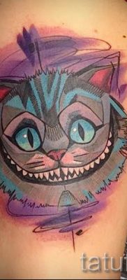 Фото тату Чеширский кот для статьи про значение рисунка татуировки — tatufoto.ru — 5
