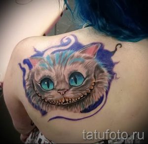 Фото тату Чеширский кот для статьи про значение рисунка татуировки - tatufoto.ru - 6