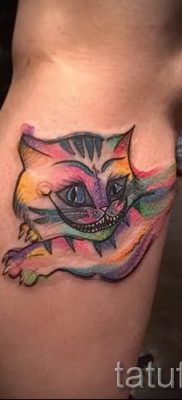 Фото тату Чеширский кот для статьи про значение рисунка татуировки — tatufoto.ru — 7